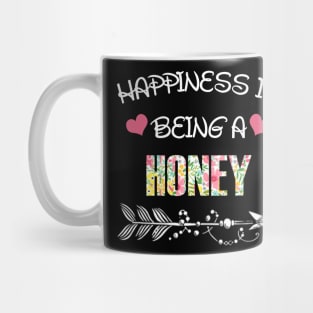 Happiness is being Honey floral gift Mug